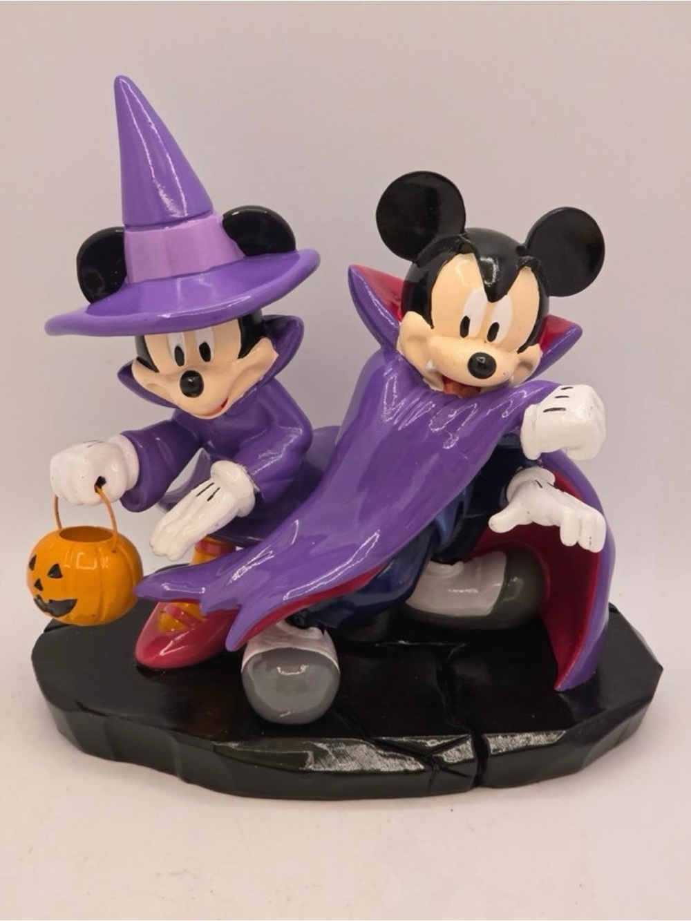 Disney Mickey & Minnie Halloween Figurine in Purple and Black